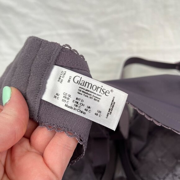 Glamorise Womens Purple Full Figure Wonderwire Lace Bra 48C style 9845 - Picture 8 of 9